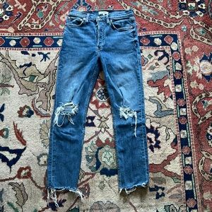 Re/Done 90s High Rise Ankle Crop in Dusky Destroy